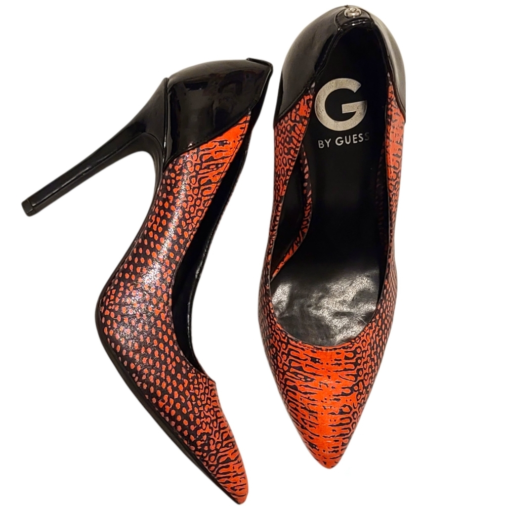 Guess | Felisity Python Print Pointy Toe Pumps Size 7.5 - Picture 3 of 11